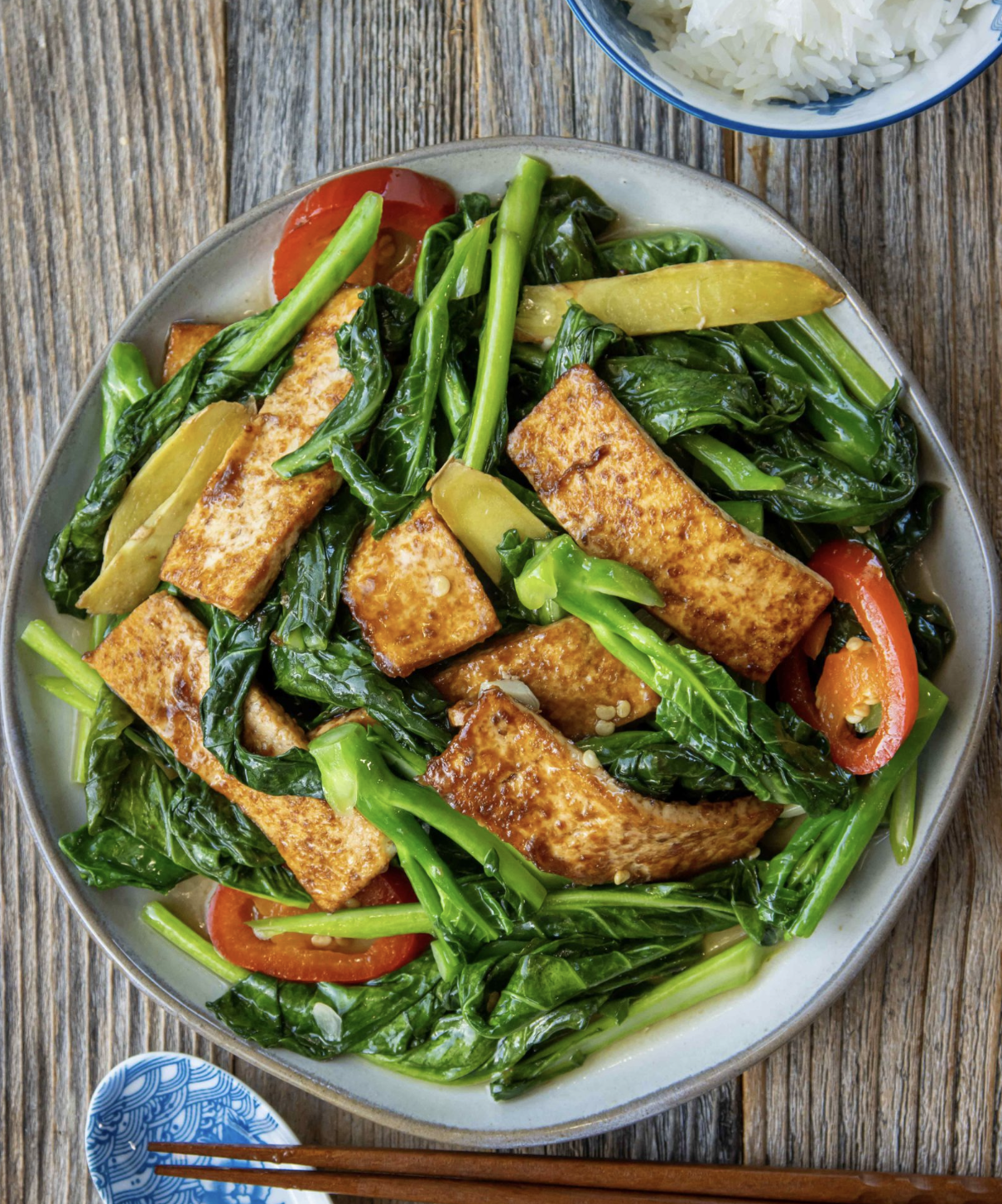 Chinese broccoli with Tofu Stir-fry